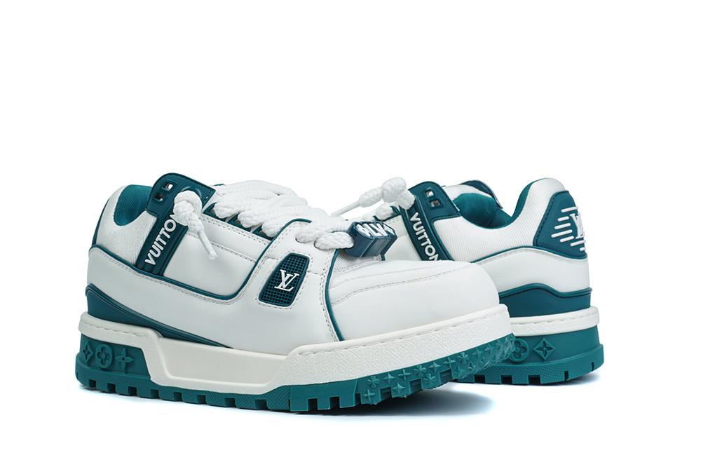 PK God Louis Vuitton Trainer Maxi Sneaker White Green RETAIL MATERIALS READY TO SHIP